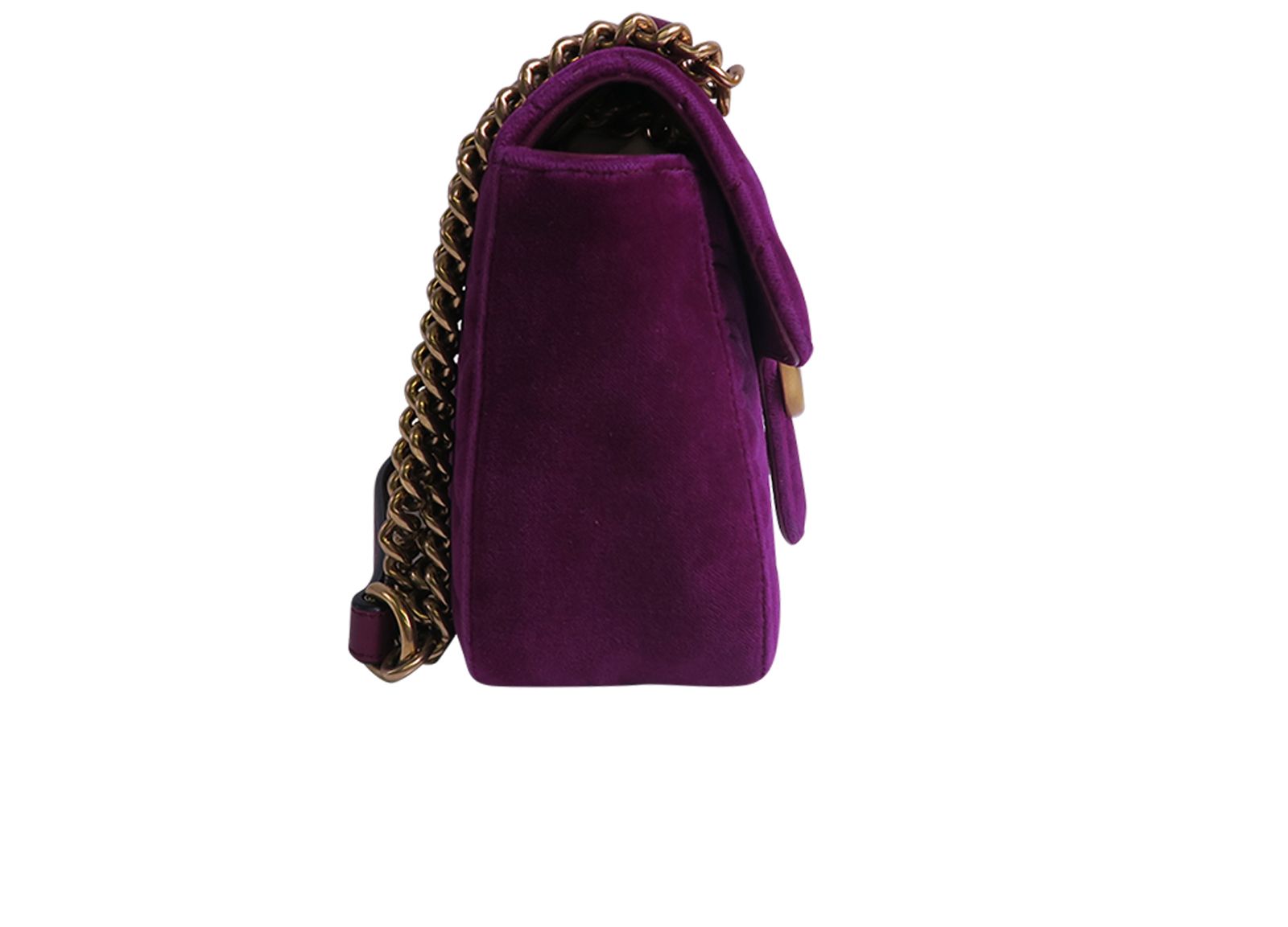 Medium Marmont, &pound;820, Handbags, Purple, Velvet, Side view